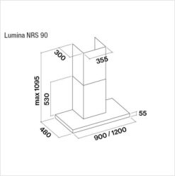 Hotte de ventilation EVO LUMINA NRS 90 N FALMEC