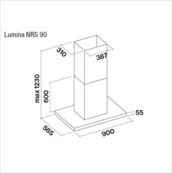 Hotte de ventilation EVO LUMINA NRS ISOLA 90N FALMEC