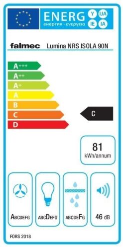 Hotte de ventilation EVO LUMINA NRS ISOLA 90N FALMEC