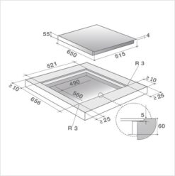 DE DIETRICH Plan de cuisson induction 65 cm DPI7654B