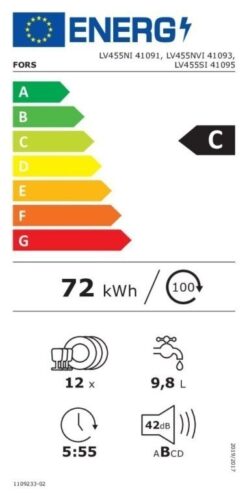 FORS Lave-vaisselle SMS 55 cm LV-455NVI 41093