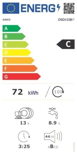 ASKO Lave-vaisselle intégré Logic 60 cm DSD433B/1