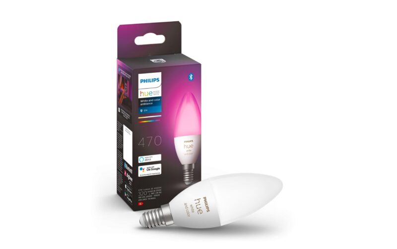 Philips Hue Ampoule White & Color Ambiance, E14, BT