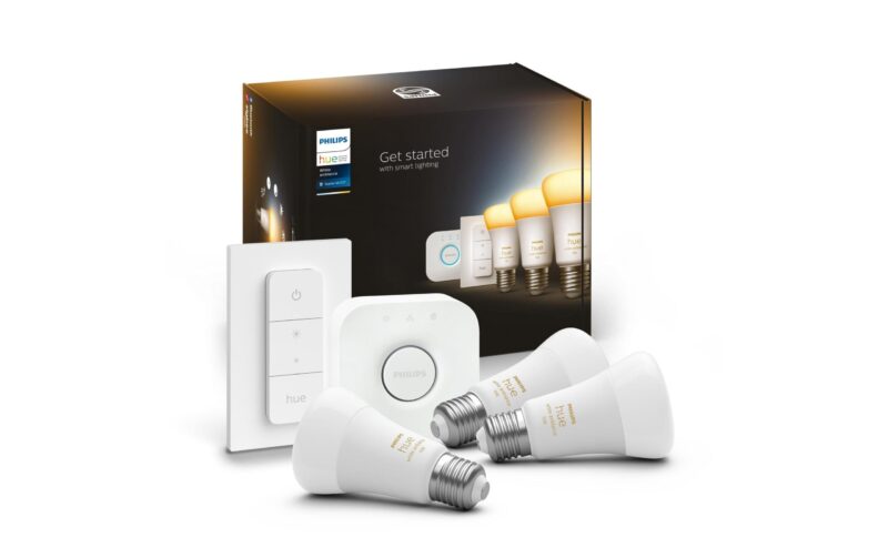 Philips Hue Kit de départ White Ambiance, 3 x E27, 75 W, variateur de lumière