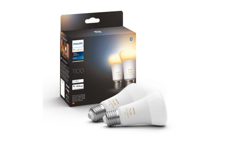 Philips Hue Ampoule White Ambiance, E27, 2 pièces, BT