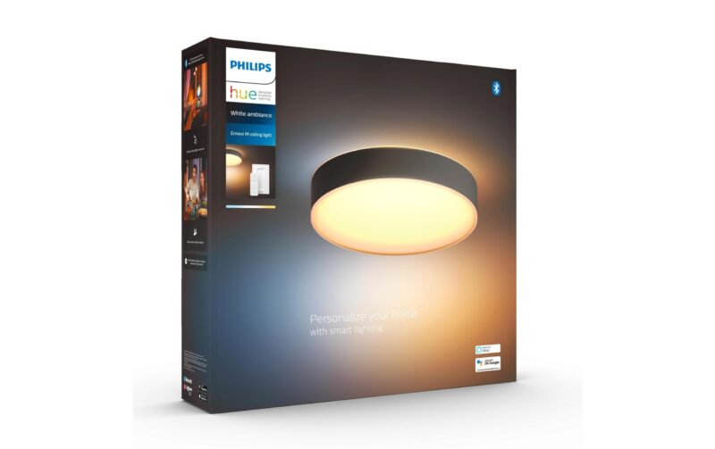 Philips Hue Plafonnier White Ambiance, Enrave M, Noir, Bluetooth