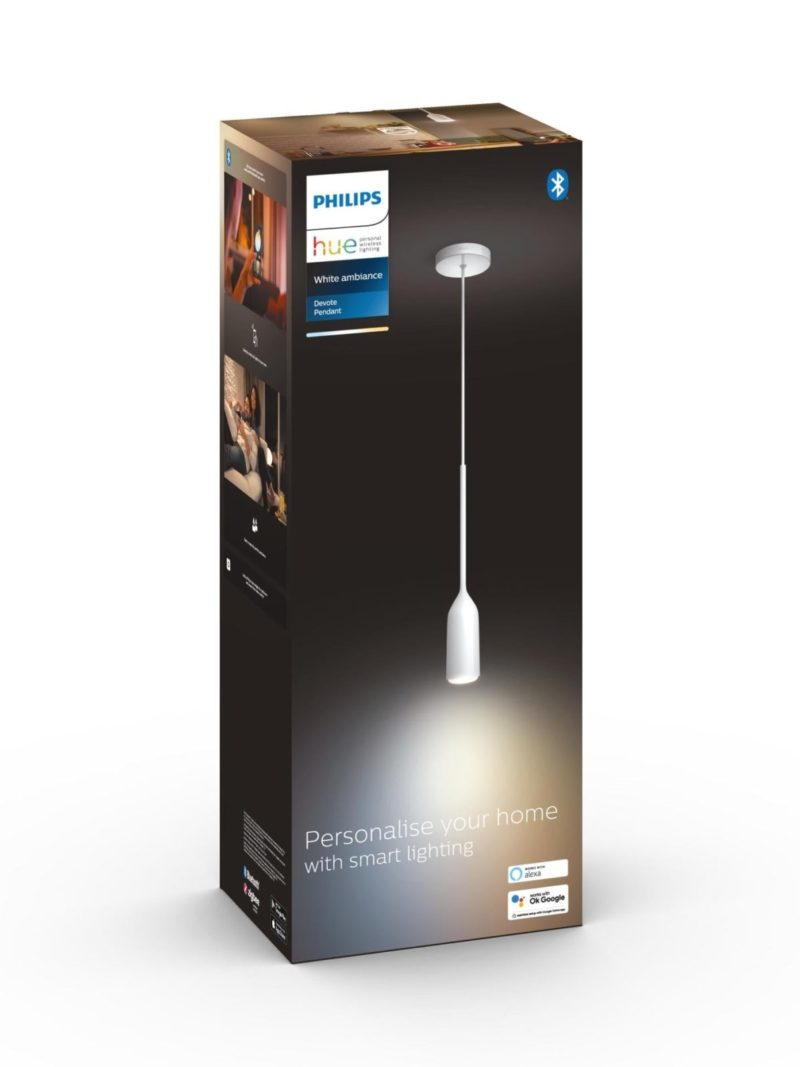 Philips Hue Lampe suspendue White Ambiance, Devote, Blanc, Bluetooth