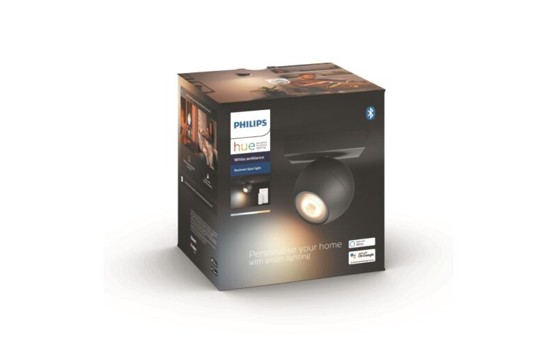 Philips Hue Spot de plafond White Ambiance, Buckram, 1 x GU10, noir, BT,