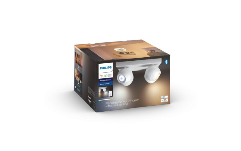 Philips Hue Spot de plafond White Ambiance, Buckram, 4 x GU10, blanc, BT