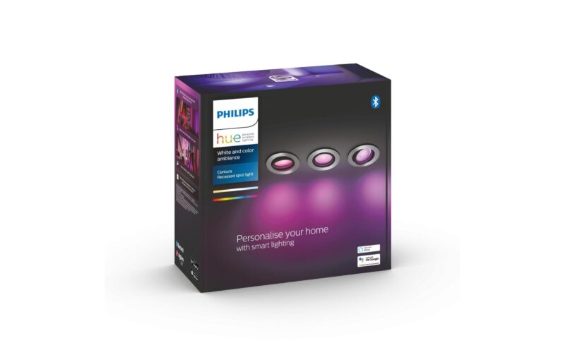 Philips Hue Spot à encastrer White & Color Ambiance, Centura, argent, 3 s