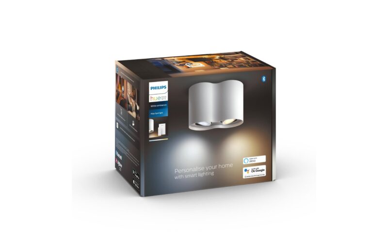 Philips Hue Spot encastré White Ambiance, Pilier 2 x GU10, Blanc