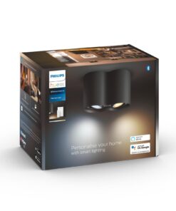 Philips Hue Spot encastré White Ambiance, Pilier 2 x GU10, Noir