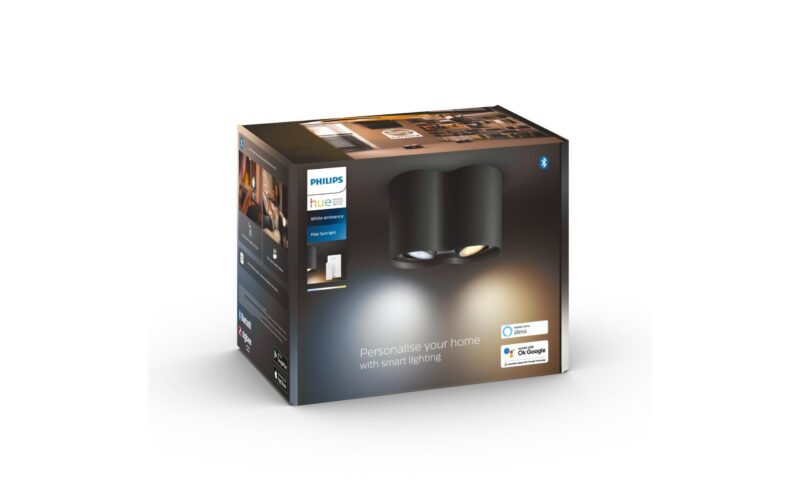 Philips Hue Spot encastré White Ambiance, Pilier 2 x GU10, Noir