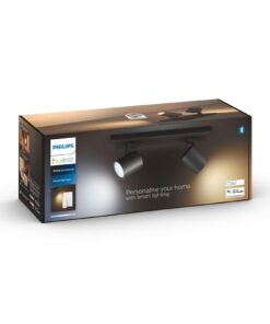 Philips Hue Spot encastré White Ambiance, Coulisseau, 2 x GU10, noir