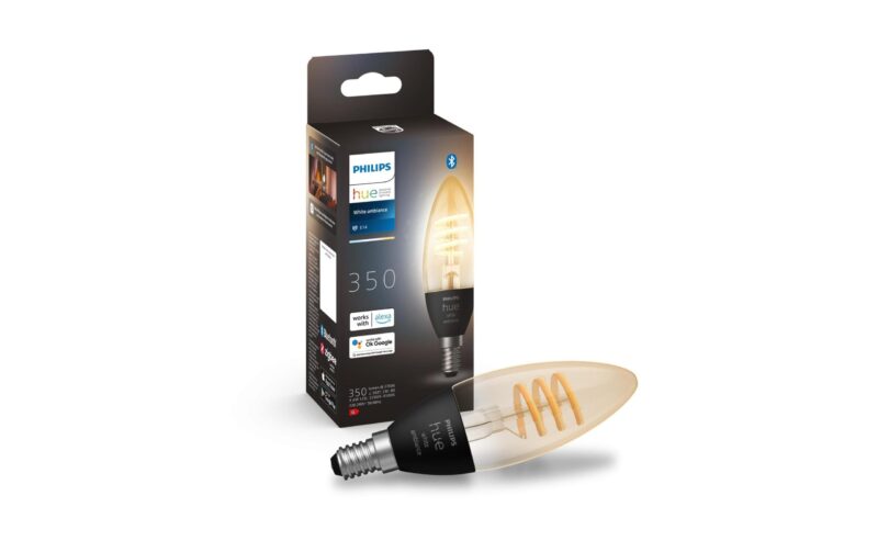 Philips Hue Ampoule Ambiance blanche, 4,6 W, E14, filament