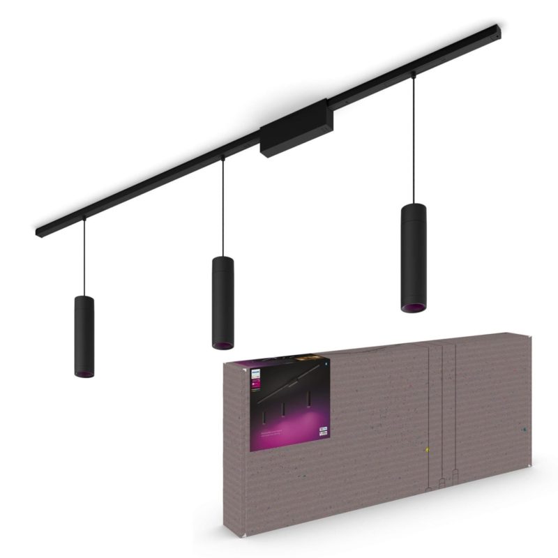 Philips Hue Luminaire suspendu à LED Kit de base Perifo, 3 x 5,2 W, noir