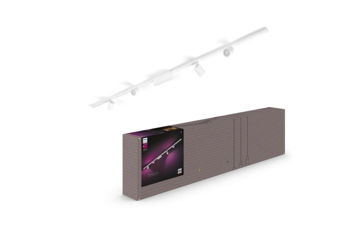 Philips Hue Spot LED sur rail Kit de base Perifo, 4 x 5,2 W, blanc