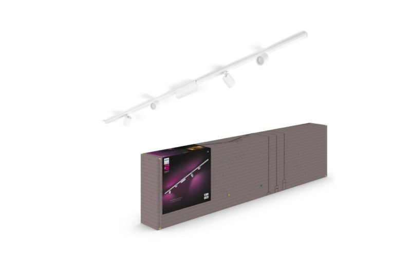 Philips Hue Spot LED sur rail Kit de base Perifo, 4 x 5,2 W, noir