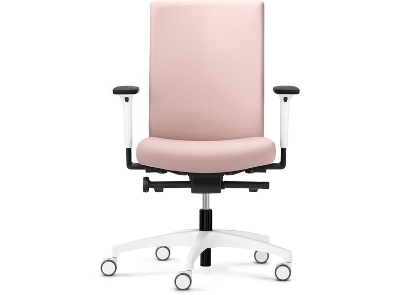 Dauphin Chaise de bureau Just Evo Cozy avec dos rembourré, rose