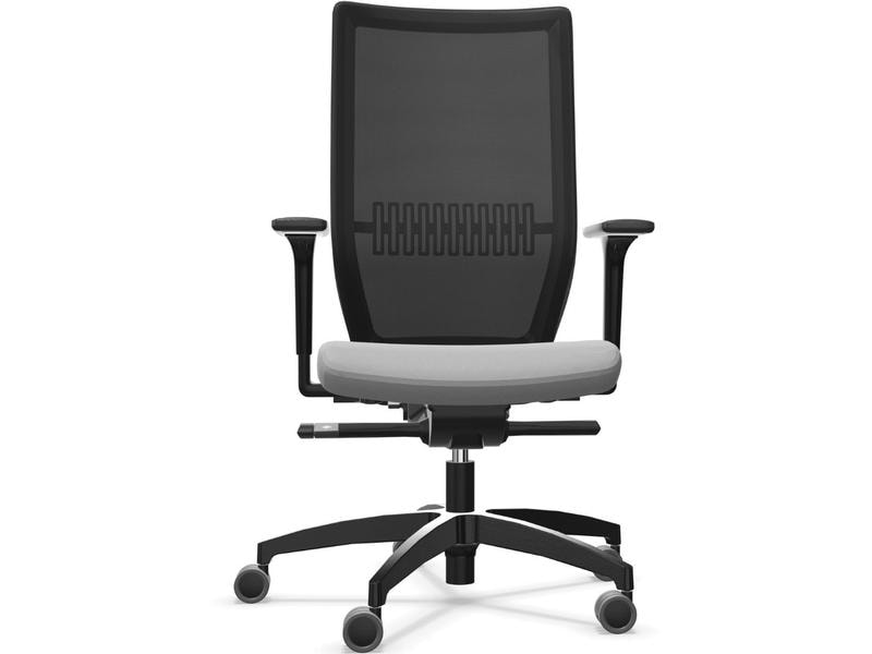 Dauphin Chaise de bureau ST 6815 avec dossier en maille, noir/gris 1