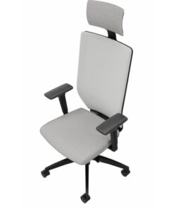 Dauphin Chaise de bureau ST 6865 avec dossier rembourré, blanc/noir 1