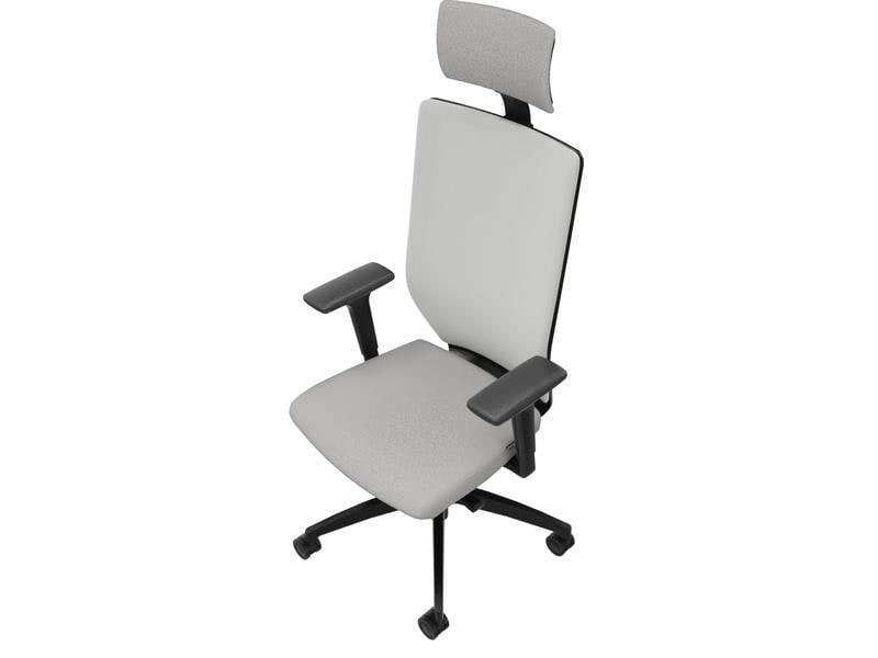 Dauphin Chaise de bureau ST 6865 avec dossier rembourré, blanc/noir 1
