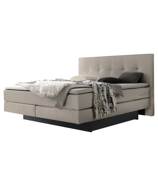 Lit boxspring incl. espace de rangement Miami Hasena 140x200 cm Beige / Anthracite