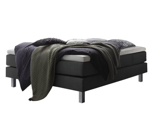 Lit boxspring Basio Hasena 160x200 cm Gris / Anthracite