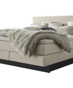 Lit boxspring incl. espace de rangement Denver Hasena 140x200 cm Beige / Anthracite