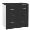 Commode Quatrine Hasena Blanc / Anthracite