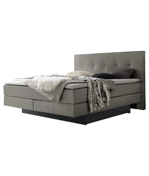 Lit boxspring incl. espace de rangement Miami Hasena 140x200 cm Gris / Anthracite