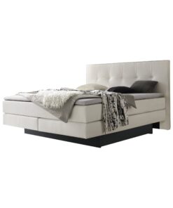 Lit boxspring incl. espace de rangement Miami Hasena 140x200 cm Blanc / Anthracite