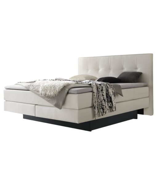 Lit boxspring incl. espace de rangement Miami Hasena 140x200 cm Blanc / Anthracite