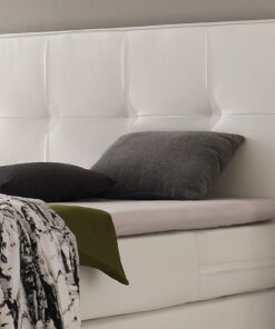 Lit boxspring incl. espace de rangement Miami Hasena 140x200 cm Blanc / Anthracite_2