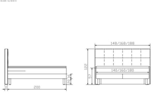 Lit boxspring Fleur Hasena 140x200 cm Gris/Argenté / Anthracite_5