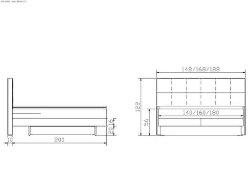 Lit boxspring incl. espace de rangement Miami Hasena 140x200 cm Blanc / Anthracite_5