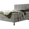 Lit boxspring Fleur Hasena 160x200 cm Gris/Argenté