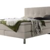 Lit boxspring Fleur Hasena 160x200 cm Gris/Argenté / Beige