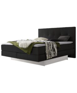 Lit boxspring incl. espace de rangement Miami Hasena 140x200 cm Anthracite / Blanc