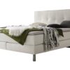 Lit boxspring Fleur Hasena 160x200 cm Gris/Argenté / Blanc