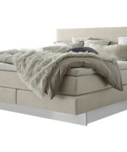 Lit boxspring incl. espace de rangement Denver Hasena 140x200 cm Beige / Blanc