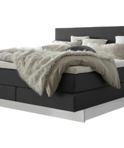 Lit boxspring incl. espace de rangement Denver Hasena 140x200 cm Anthracite / Blanc