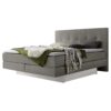 Lit boxspring incl. espace de rangement Miami Hasena 140x200 cm Gris / Blanc