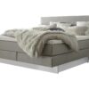 Lit boxspring incl. espace de rangement Denver Hasena 140x200 cm Gris / Blanc