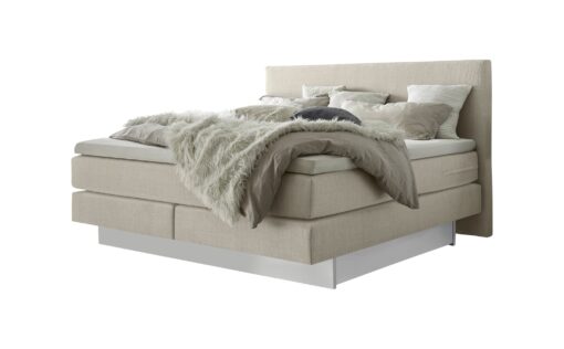 Lit boxspring incl. espace de rangement Denver Hasena 160x200 cm Beige / Blanc