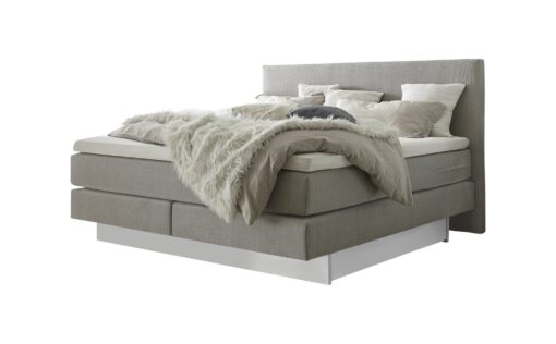 Lit boxspring incl. espace de rangement Denver Hasena 160x200 cm Gris / Blanc