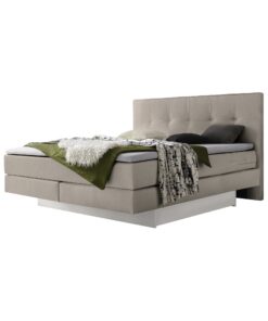 Lit boxspring incl. espace de rangement Miami Hasena 140x200 cm Beige / Blanc