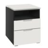 Table de nuit Dowe Hasena Anthracite / Blanc