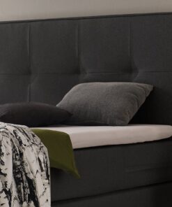 Lit boxspring incl. espace de rangement Miami Hasena 180x200 cm Anthracite / Blanc_2