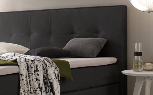 Lit boxspring incl. espace de rangement Miami Hasena 180x200 cm Anthracite / Blanc_2